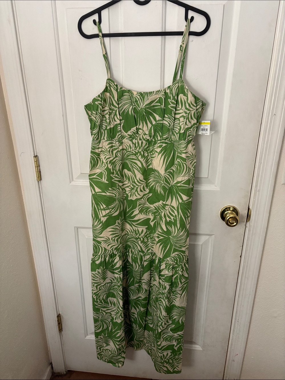 Sanctuary Green and Cream Palm-Print Maxi Dress